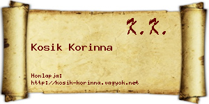 Kosik Korinna névjegykártya